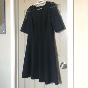 London Times black lace shoulder dress. NWOT.